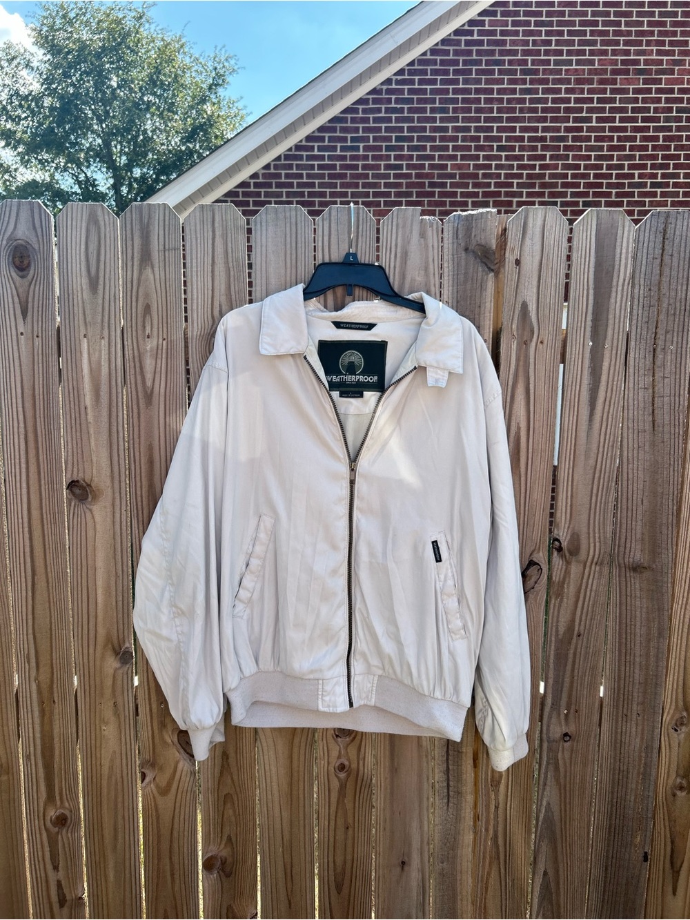 Weatherproof Vintage Men's Beige Bomber Jacket